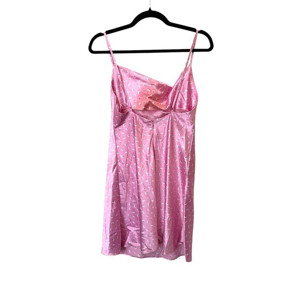 ZARA Floral Satin Effect Mini Dress Pink XS - Picture 3 of 7